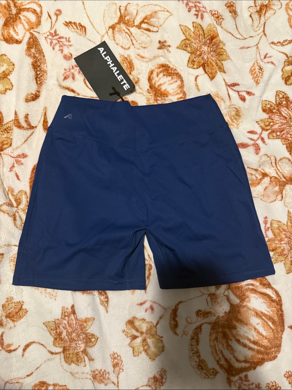 Alphalete Navy High-Rise Bike Shorts